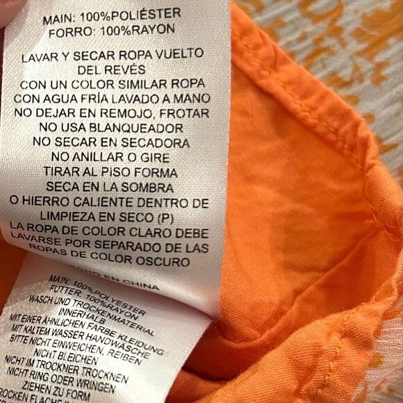 The East Order Orange White Peaches Bohemian Mini Dress Size XS - Picture 12 of 16